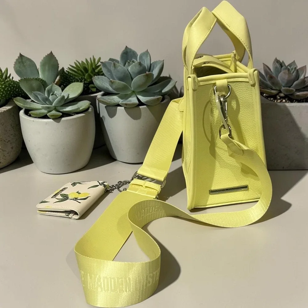 Steve Madden Satchel Women's Yellow  Crossbody w/Lemon‎ Pouch BWEBBER-CC  Medium